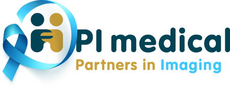 PI Medical logo met blauw lintje vanwege november Prostaatkankermaand
